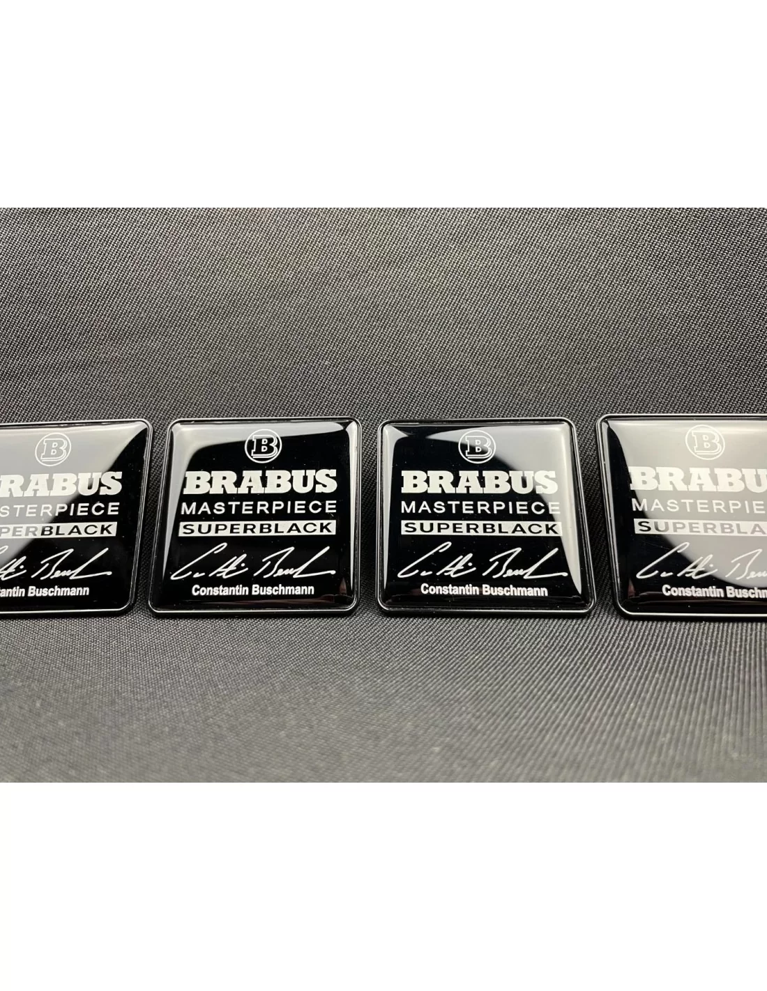  - Logos & Emblems - Metallic Brabus Masterpiece Superblack sätesemblem Mercedes W464 W463A G-Klass - 5 - Uppgradera din Mercede