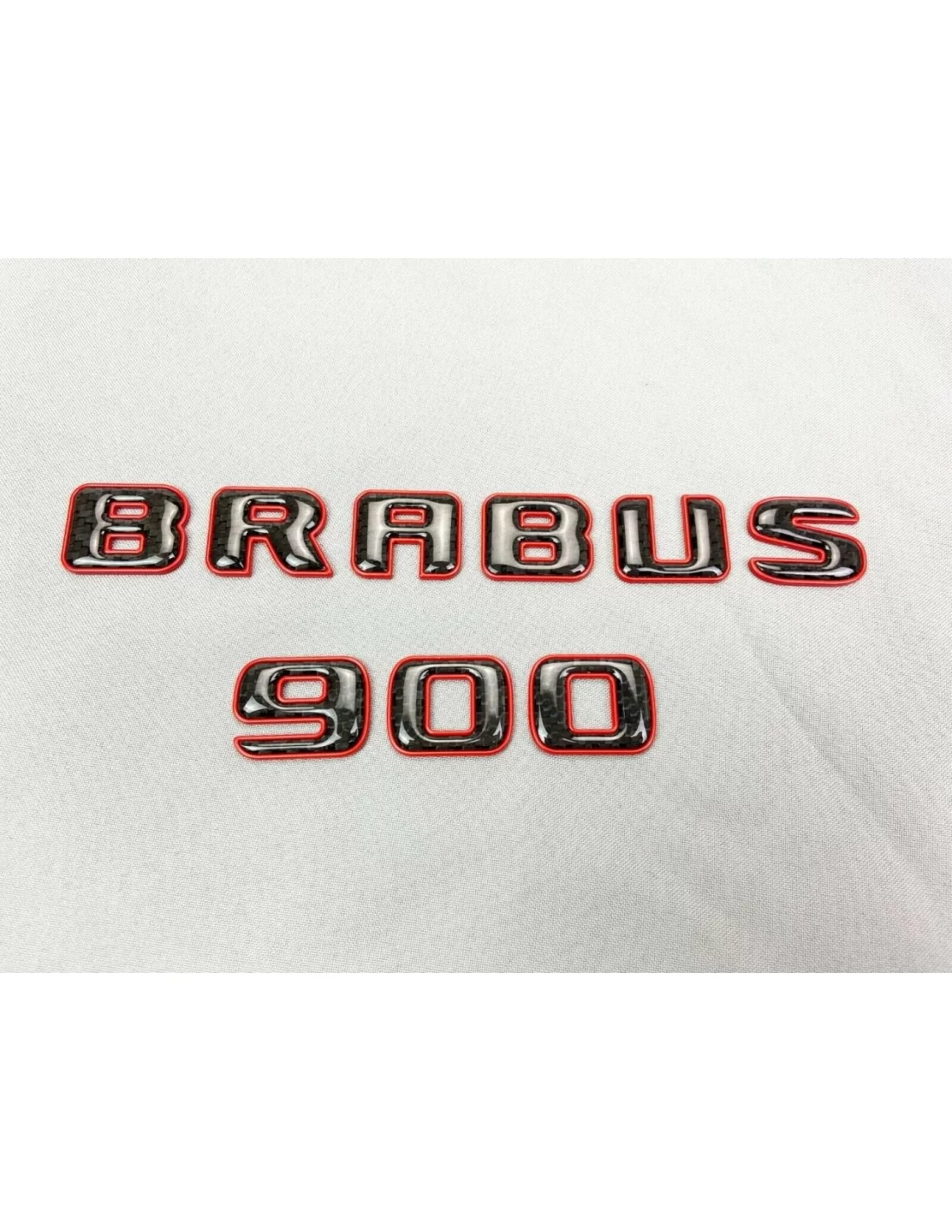  - Logos & Emblems - Brabus 900 emblem logotyp röd metallic med kolfiber för Mercedes-Benz W463A W464 G-Klass - 4 - Skaffa Brabu