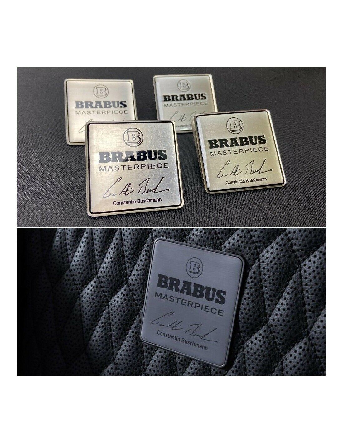  - Logos & Emblems - Emblema metálico dos bancos Brabus Masterpiece Constantin Buschmann Mercedes W463A W464 Classe G - 1 - Desc