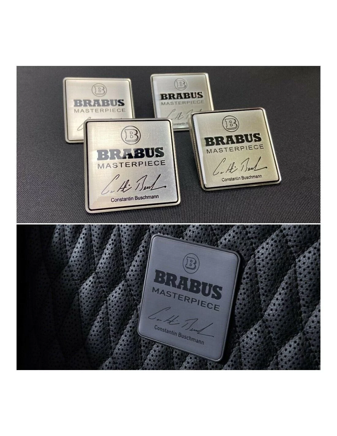  - Logos & Emblems - Emblema metálico dos bancos Brabus Masterpiece Constantin Buschmann Mercedes W463A W464 Classe G - 1 - Desc