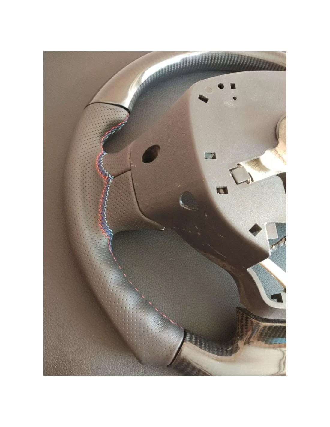  - Steering Wheels - Kierownica Mitsubishi Lancer X ze skóry węglowej - 8 - Kierownica Mitsubishi Lancer X ze skóry węglowej