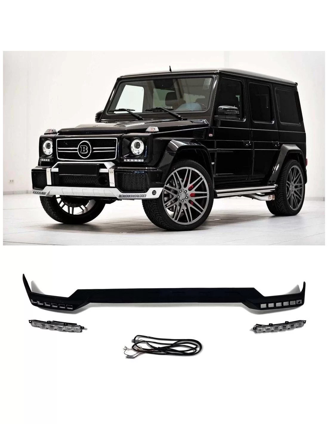 - Mercedes Benz - Parachoques delantero de fibra de vidrio AMG labio spoiler con 6 LEDs para Mercedes-Benz Clase G W463 - 1 - ¡ - Mercedes Benz - Parachoques delantero de fibra de vidrio AMG labio spoiler con 6 LEDs para Mercedes-Benz Clase G W463 - 1 - ¡