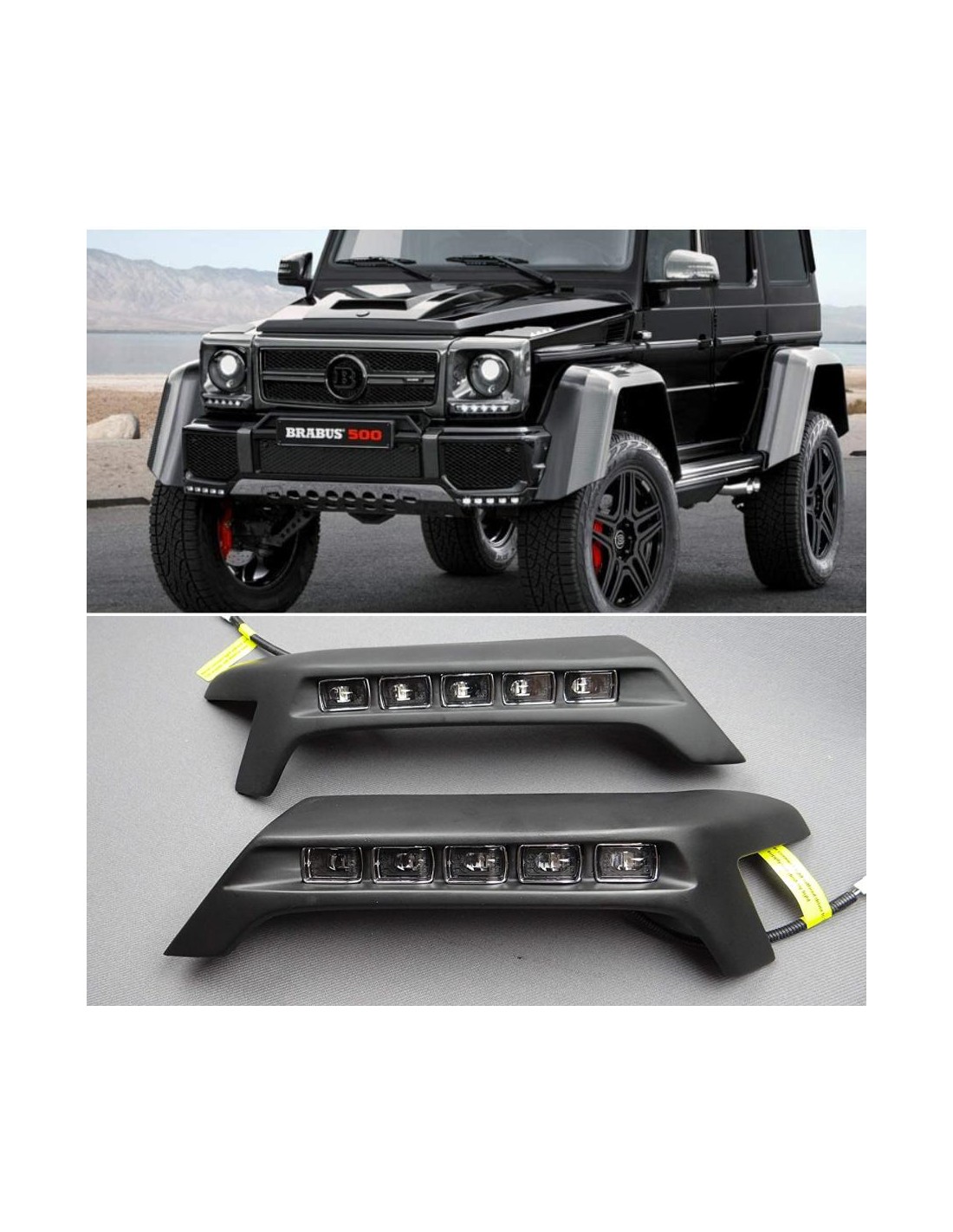  - Mercedes-Benz - Glasvezel Brabus voorspoiler met LED's voor Mercedes-Benz W463 4x4 G-Wagon - 1 - Verfraai je Mercedes W463 4x