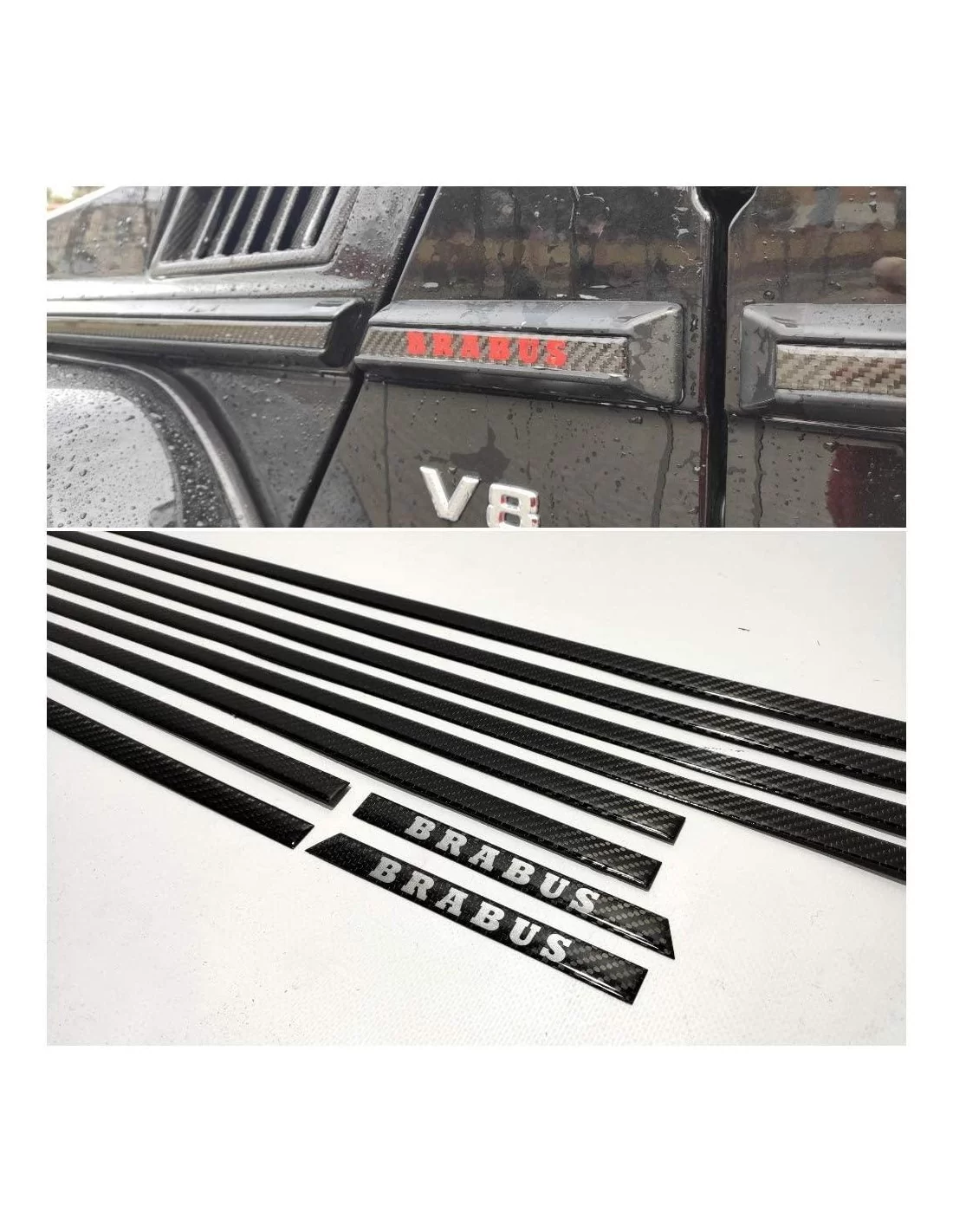 - Mercedes-Benz - Conjunto de inserções de molduras laterais em fibra de carbono Brabus para Mercedes-Benz W463 Classe G - 1 - - Mercedes-Benz - Conjunto de inserções de molduras laterais em fibra de carbono Brabus para Mercedes-Benz W463 Classe G - 1 -