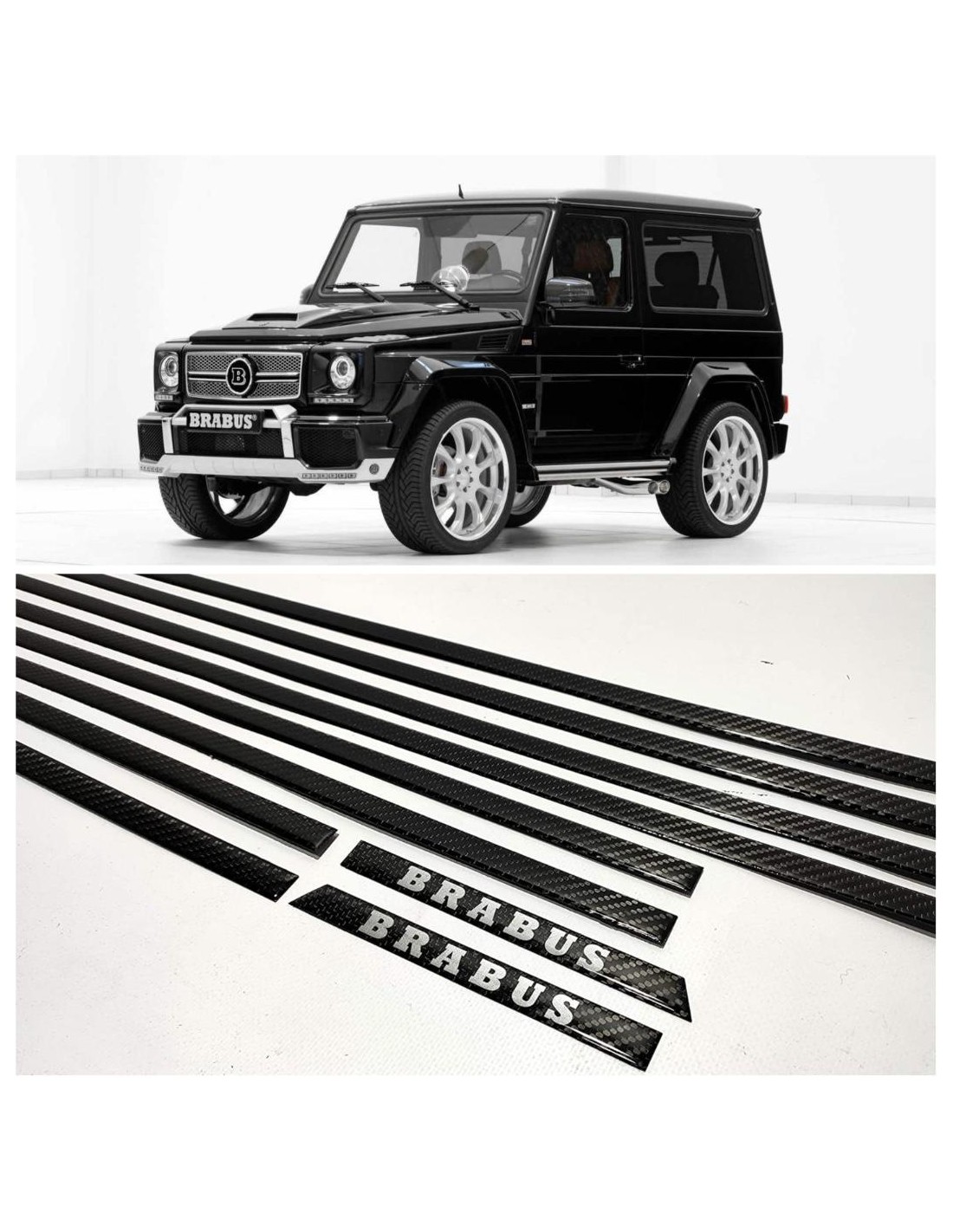  - Mercedes Benz - Moulures latérales en fibre de carbone insertions AMG Brabus pour Mercedes-Benz W463 Classe G 3 portes - 1 - 