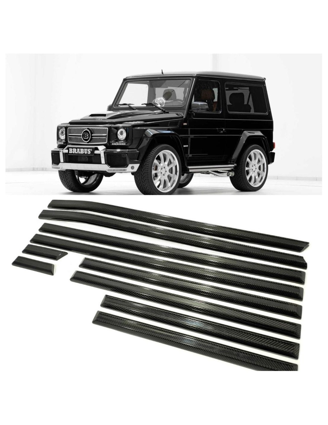  - Mercedes-Benz - Carbon fiber side mouldings for 3-door Mercedes-Benz W463 G-Class - 1 - Buy carbon fiber side mouldings for 3