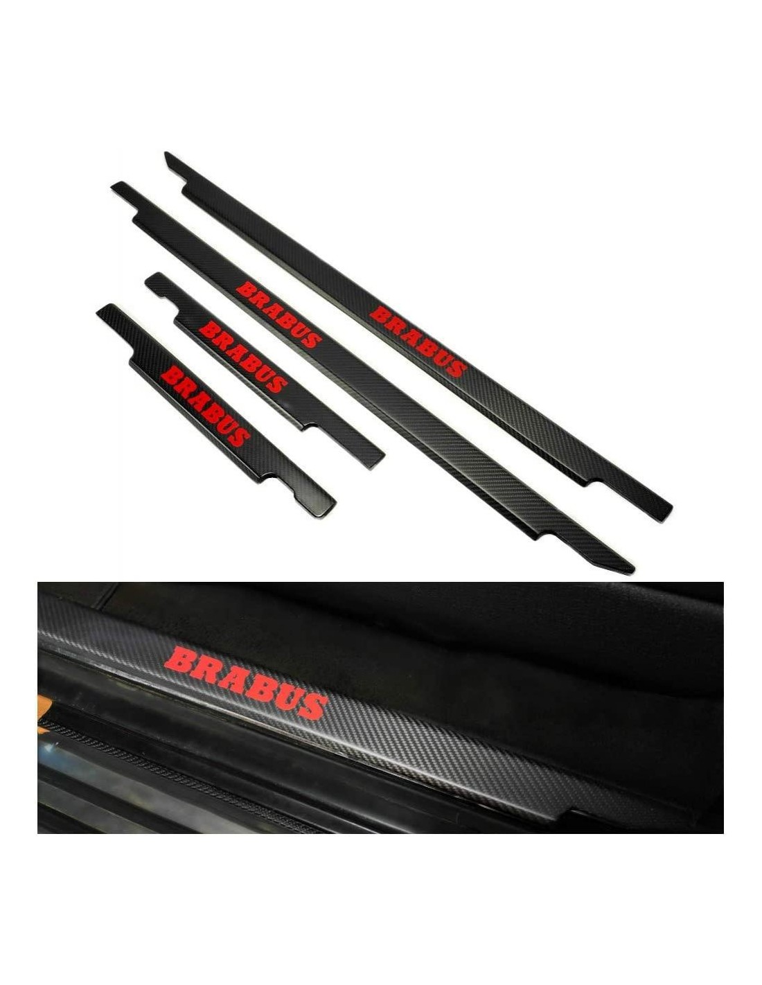 - Mercedes-Benz - Peitoris de porta Brabus em fibra de carbono 4 peças para Mercedes-Benz G W463 vermelho - 1 - Comprar soleira - Mercedes-Benz - Peitoris de porta Brabus em fibra de carbono 4 peças para Mercedes-Benz G W463 vermelho - 1 - Comprar soleira
