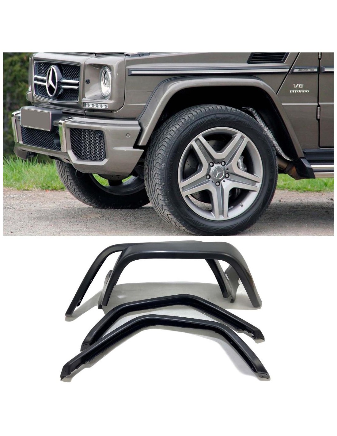 - Mercedes Benz - Накладки на крила AMG 12см для Mercedes-Benz W463 G-Wagon ABS пластик - 1 - Купити накладки на крила AMG 12см