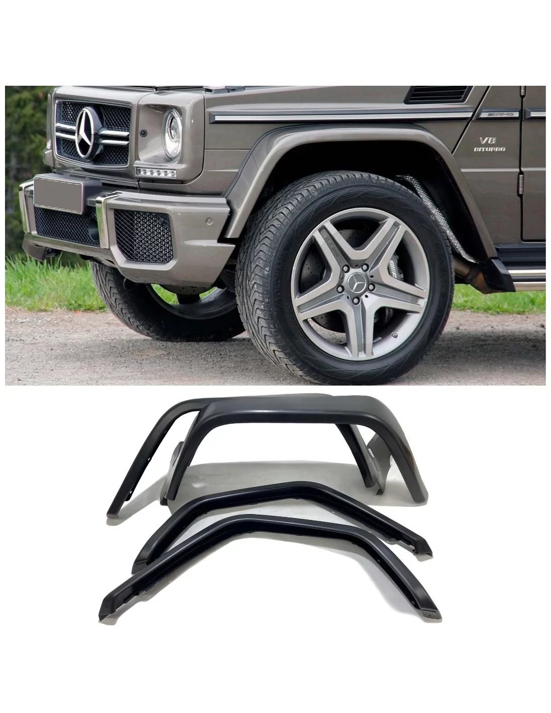  - Mercedes Benz - Накладки на крила AMG 12см для Mercedes-Benz W463 G-Wagon ABS пластик - 1 - Купити накладки на крила AMG 12см