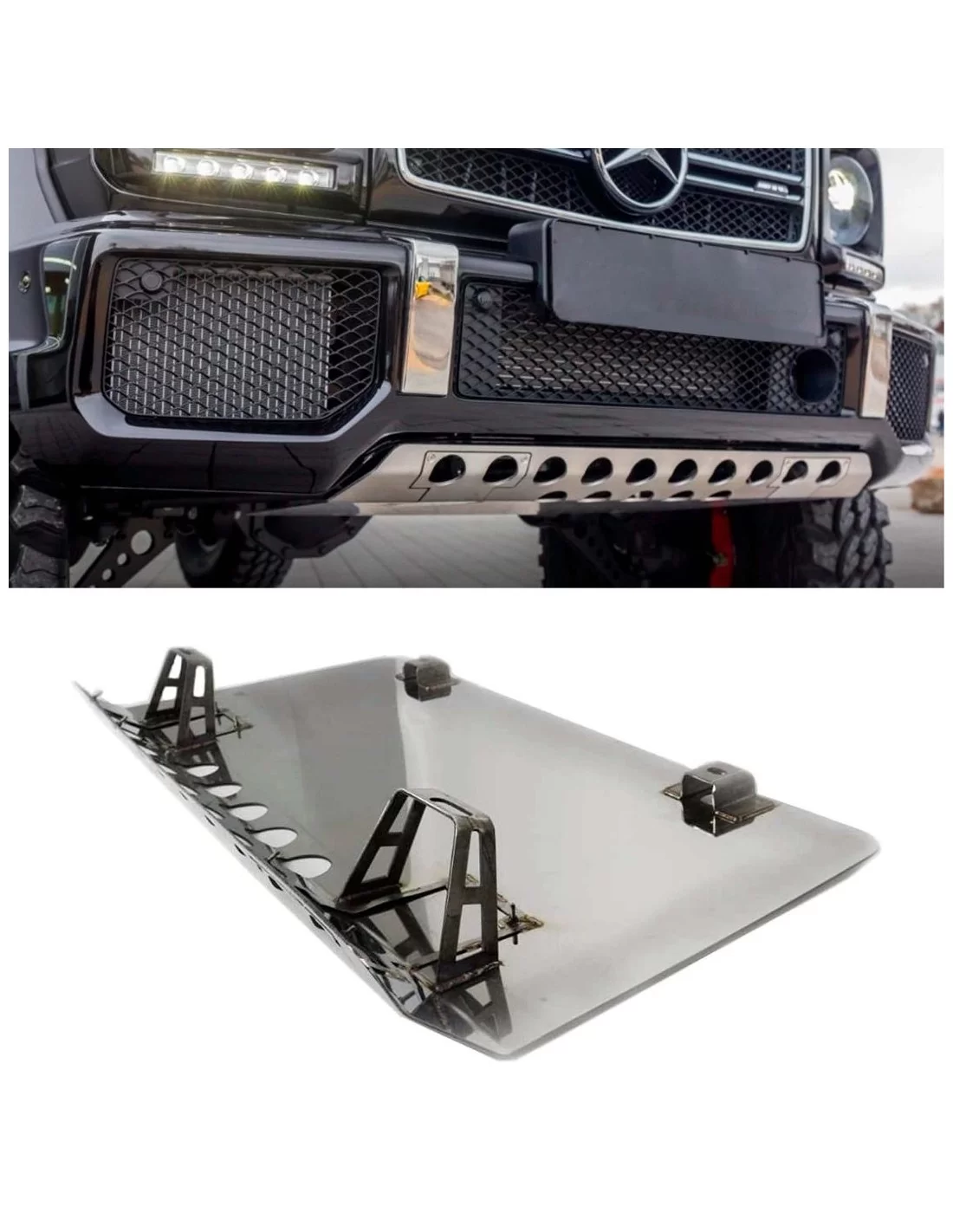 - Mercedes-Benz - Placa antiderrapante frontal em aço inoxidável para Mercedes-Benz W463 Classe G - 1 - Comprar chapa de proteç - Mercedes-Benz - Placa antiderrapante frontal em aço inoxidável para Mercedes-Benz W463 Classe G - 1 - Comprar chapa de proteç