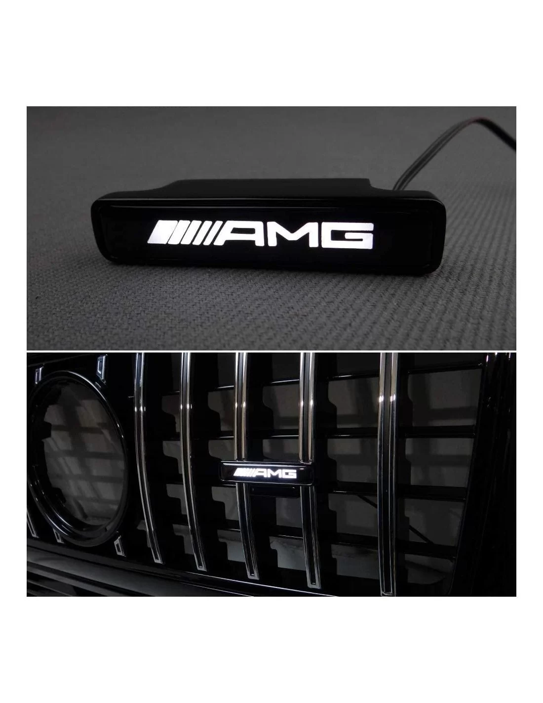  - logo & Emblems - AMG LED grille de calandre blanc badge emblème logo pour Mercedes W463 G Wagon - 1 - Améliorez votre Mercede