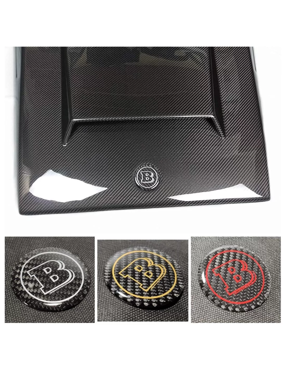 - logo & Emblems - Emblema badge Brabus in fibra di carbonio 53 mm per Mercedes W463 G Wagon - 1 - Valorizzate la vostra Merced