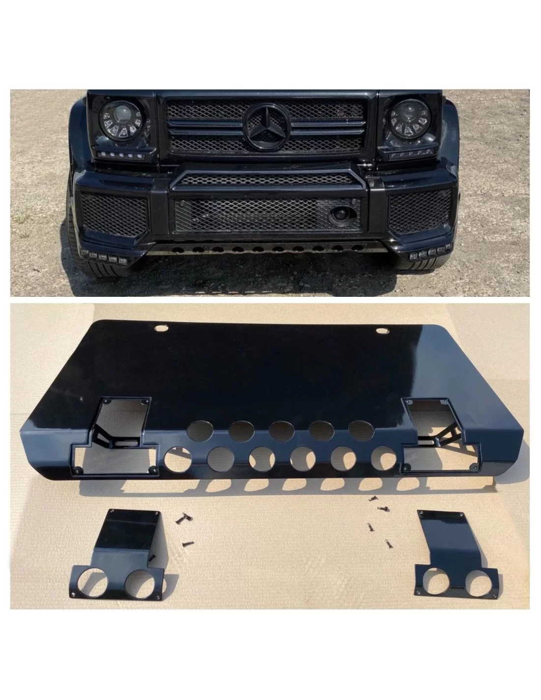  - Mercedes-Benz - Front skid plate Stainless steel BLACK for Mercedes-Benz W463 G-Class - 1 - Protect your Mercedes-Benz W463 G