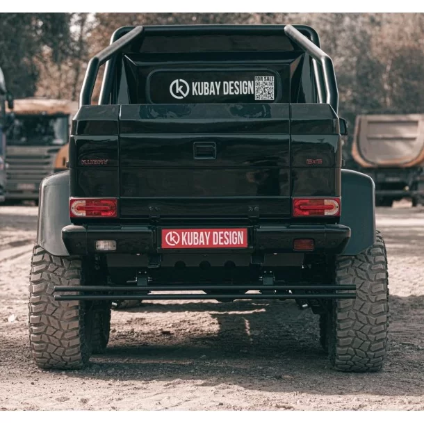 - Mercedes Benz - Cubrecárter trasero NEGRO de acero inoxidable con tubos para Mercedes-Benz W463 - 1 - Mejore su Mercedes-Benz