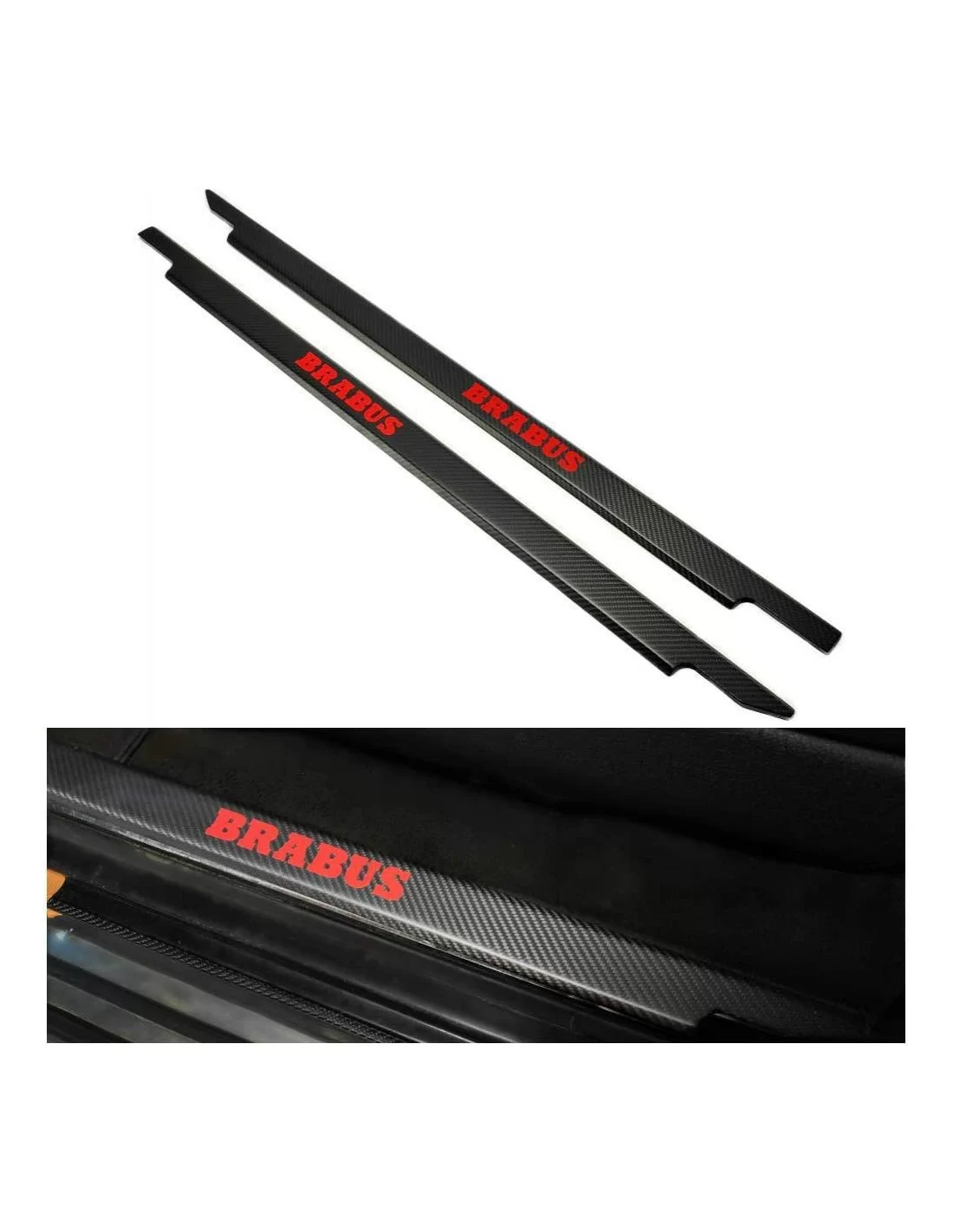 - Mercedes Benz - Fibra de carbono Brabus umbrales de las puertas 2 piezas para Mercedes-Benz W463 de 3 puertas Clase G rojo -   - Mercedes Benz - Fibra de carbono Brabus umbrales de las puertas 2 piezas para Mercedes-Benz W463 de 3 puertas Clase G rojo -