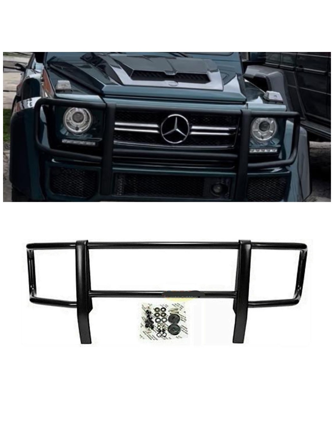 - Mercedes Benz - Protector parachoques delantero de acero inoxidable negro para Mercedes-Benz G-Wagon W463 - 1 - Proteja su Me - Mercedes Benz - Protector parachoques delantero de acero inoxidable negro para Mercedes-Benz G-Wagon W463 - 1 - Proteja su Me