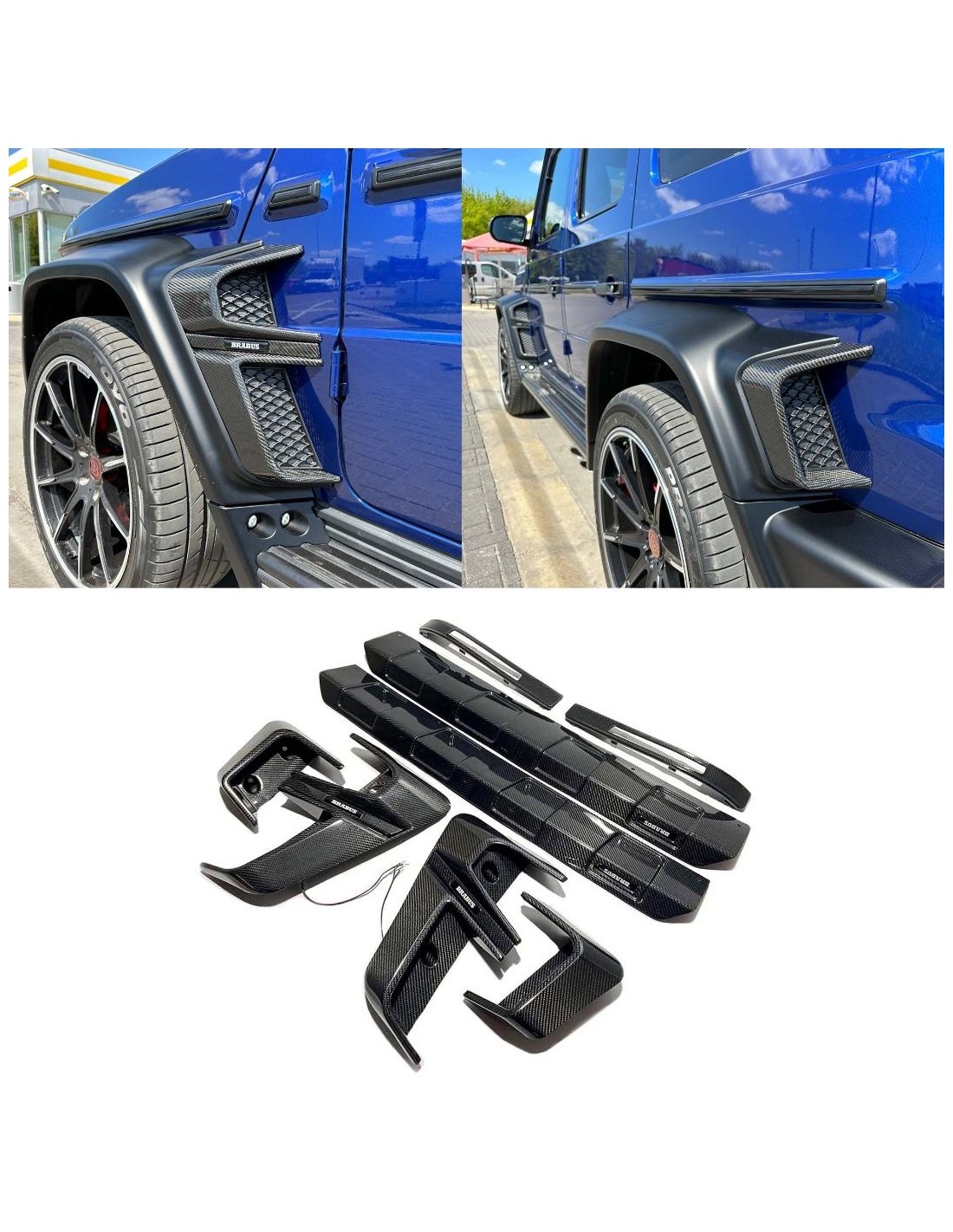  - Mercedes Benz - Fibra de carbono Brabus Widestar kit de carrocería exterior conjunto de inserciones Mercedes Clase G W463A - 