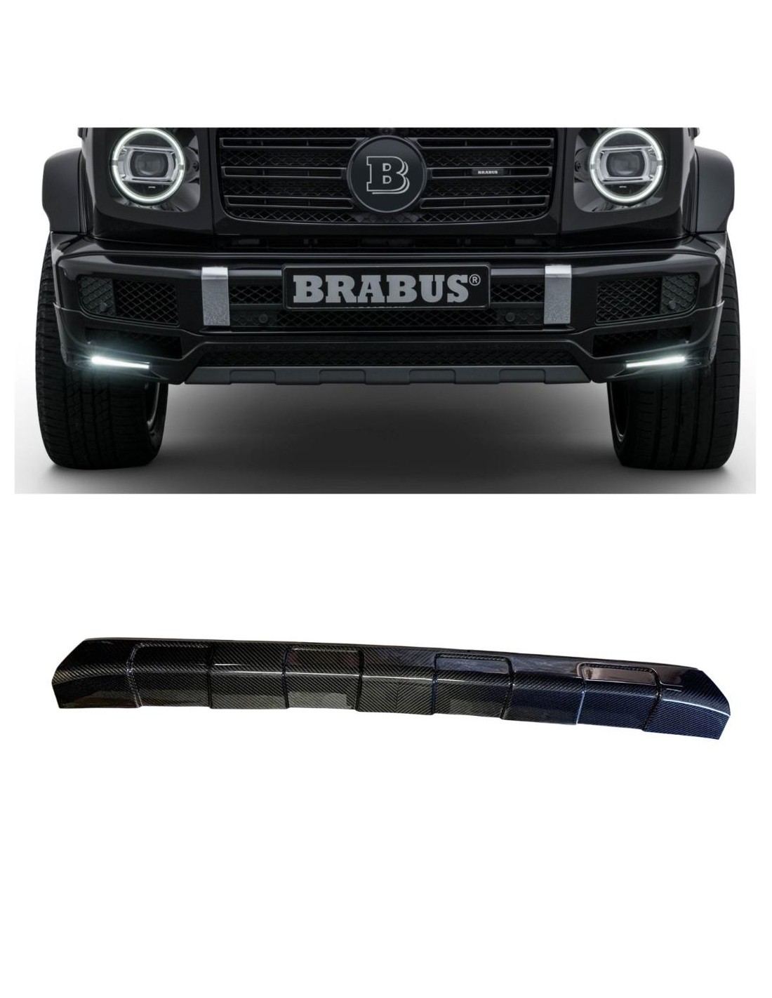 - Mercedes-Benz - Kolfiber fram Brabus diffusor G500 stötfångare läpp spoiler Mercedes W463a G-klass - 1 - Uppgradera din Merce