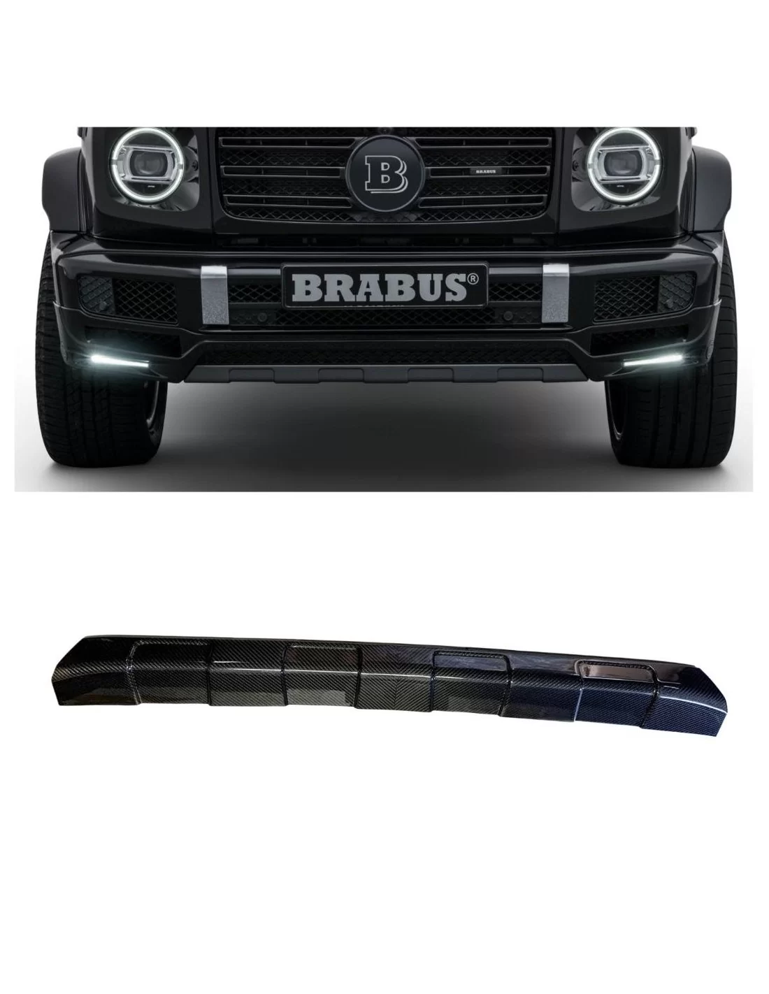  - Mercedes-Benz - Kolfiber fram Brabus diffusor G500 stötfångare läpp spoiler Mercedes W463a G-klass - 1 - Uppgradera din Merce