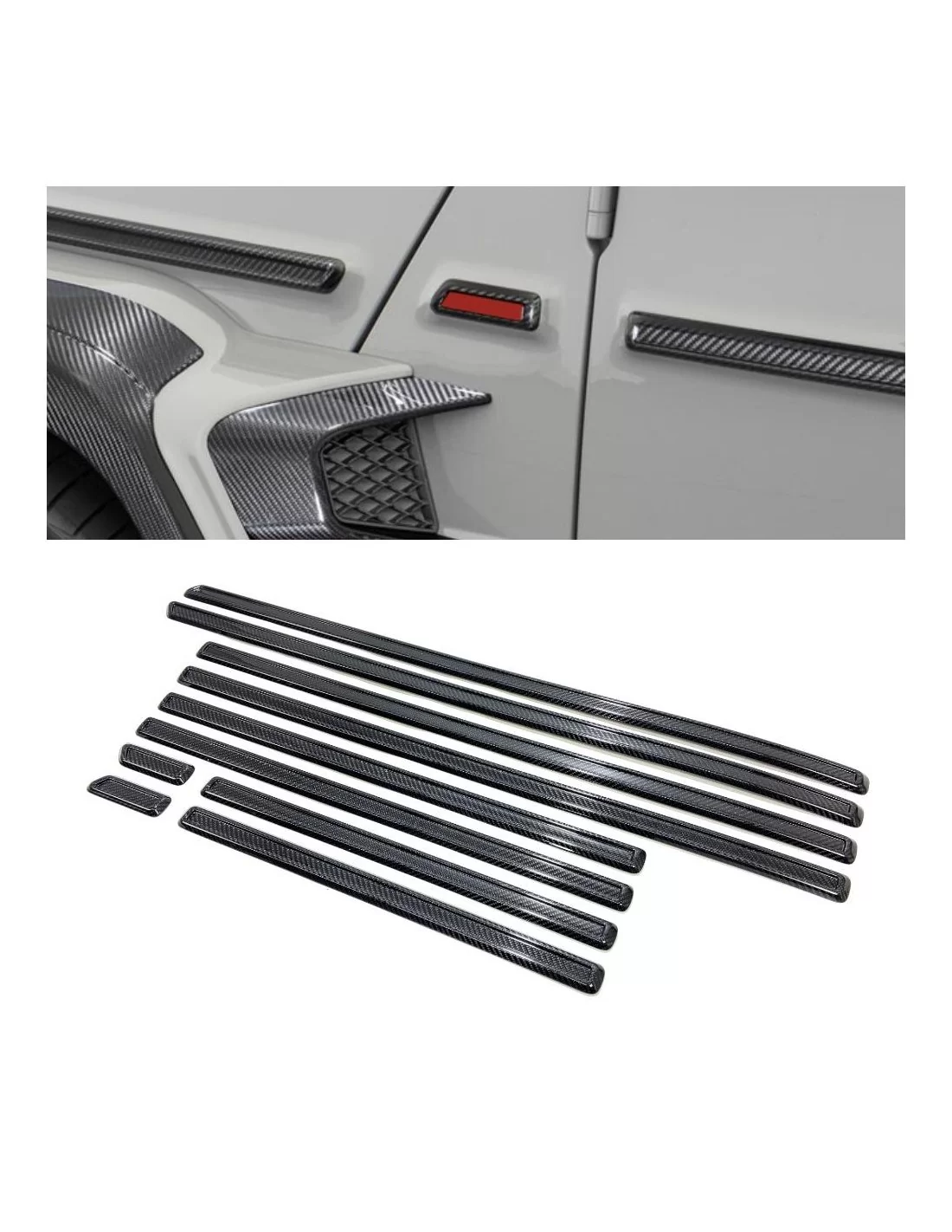 Carbon fiber Brabus side mouldings trim Rocket G900 for Mercedes-Benz W463a W464 Mercedes-Benz, Mercedes-Benz G-Class 2018+ (W46