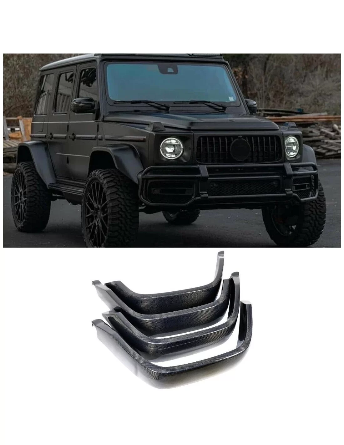 - Mercedes-Benz - Spatbordverbreders in koolstofvezel voor Mercedes-Benz W463A G-Wagon 4x4 kwadraat - 1 - Upgrade je Mercedes W  - Mercedes-Benz - Spatbordverbreders in koolstofvezel voor Mercedes-Benz W463A G-Wagon 4x4 kwadraat - 1 - Upgrade je Mercedes W