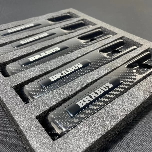 Fibra de carbono com logótipo Brabus para os puxadores das portas 5pcs para Mercedes-Benz W463 G-Class Mercedes-Benz, Mercedes-B