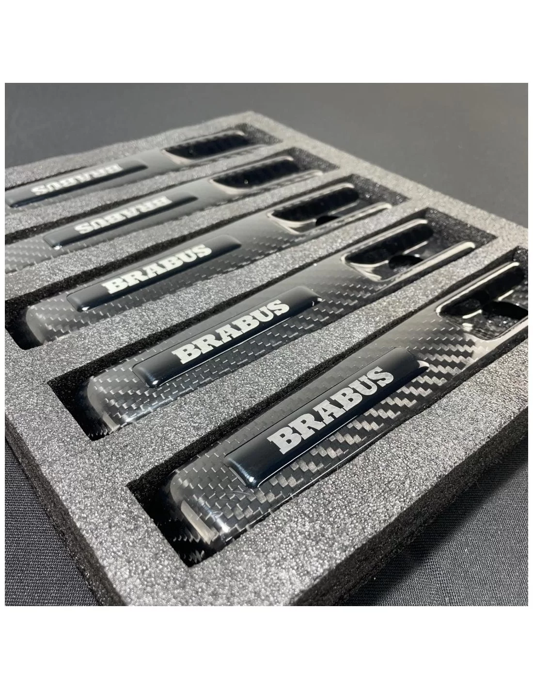 Carbon fiber with logo Brabus door handles covers 5pcs for Mercedes-Benz W463 G-Class Mercedes-Benz, Mercedes-Benz G-Class 1979- Carbon fiber with logo Brabus door handles covers 5pcs for Mercedes-Benz W463 G-Class Mercedes-Benz, Mercedes-Benz G-Class 1979-