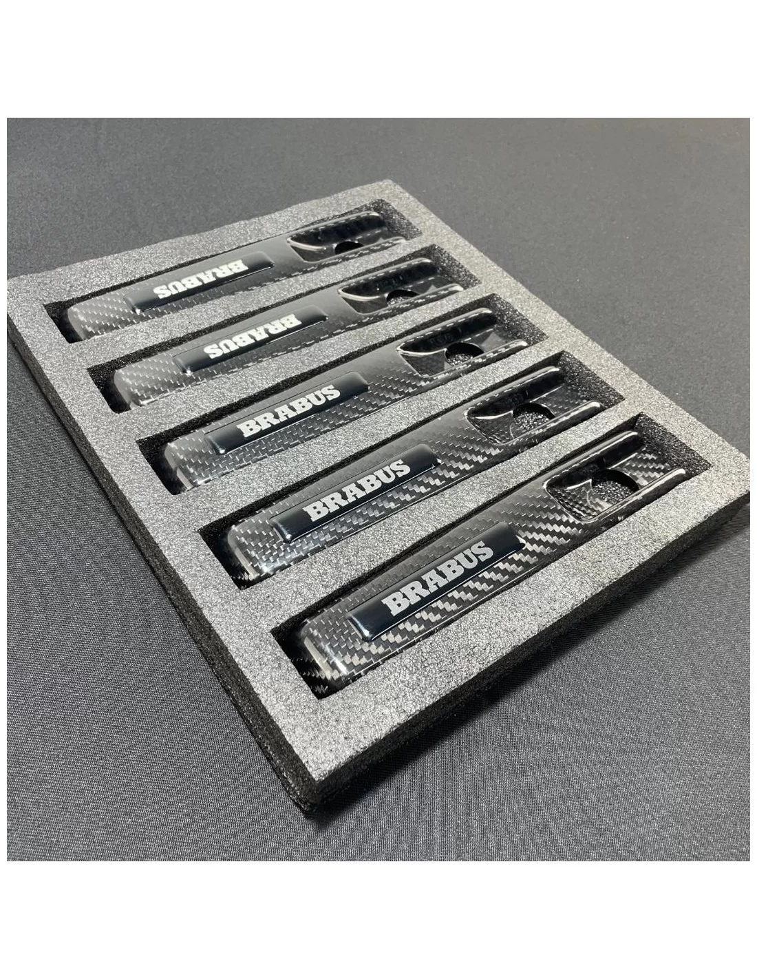 Carbon fiber with logo Brabus door handles covers 5pcs for Mercedes-Benz W463 G-Class Mercedes-Benz, Mercedes-Benz G-Class 1979- Carbon fiber with logo Brabus door handles covers 5pcs for Mercedes-Benz W463 G-Class Mercedes-Benz, Mercedes-Benz G-Class 1979-