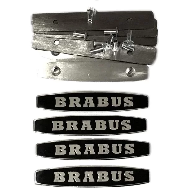  - Logos & Emblems - 适用于梅赛德斯-奔驰 W463 G 系列的 Brabus 金属地垫地毯徽章徽章，一套 4 件 - 1 - 为您的梅赛德斯-奔驰W463换上金属质感的Brabus地毯徽章。为您的爱车增添优雅与时尚。✌️✨