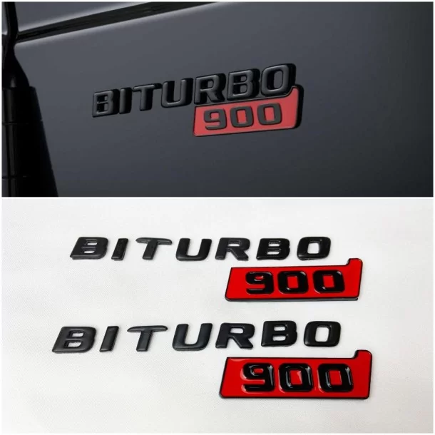  - logo & Emblems - Kit de badges Brabus Biturbo 900 métallisés pour Mercedes-Benz W463 Classe G - 1 - Améliorez votre Mercedes-