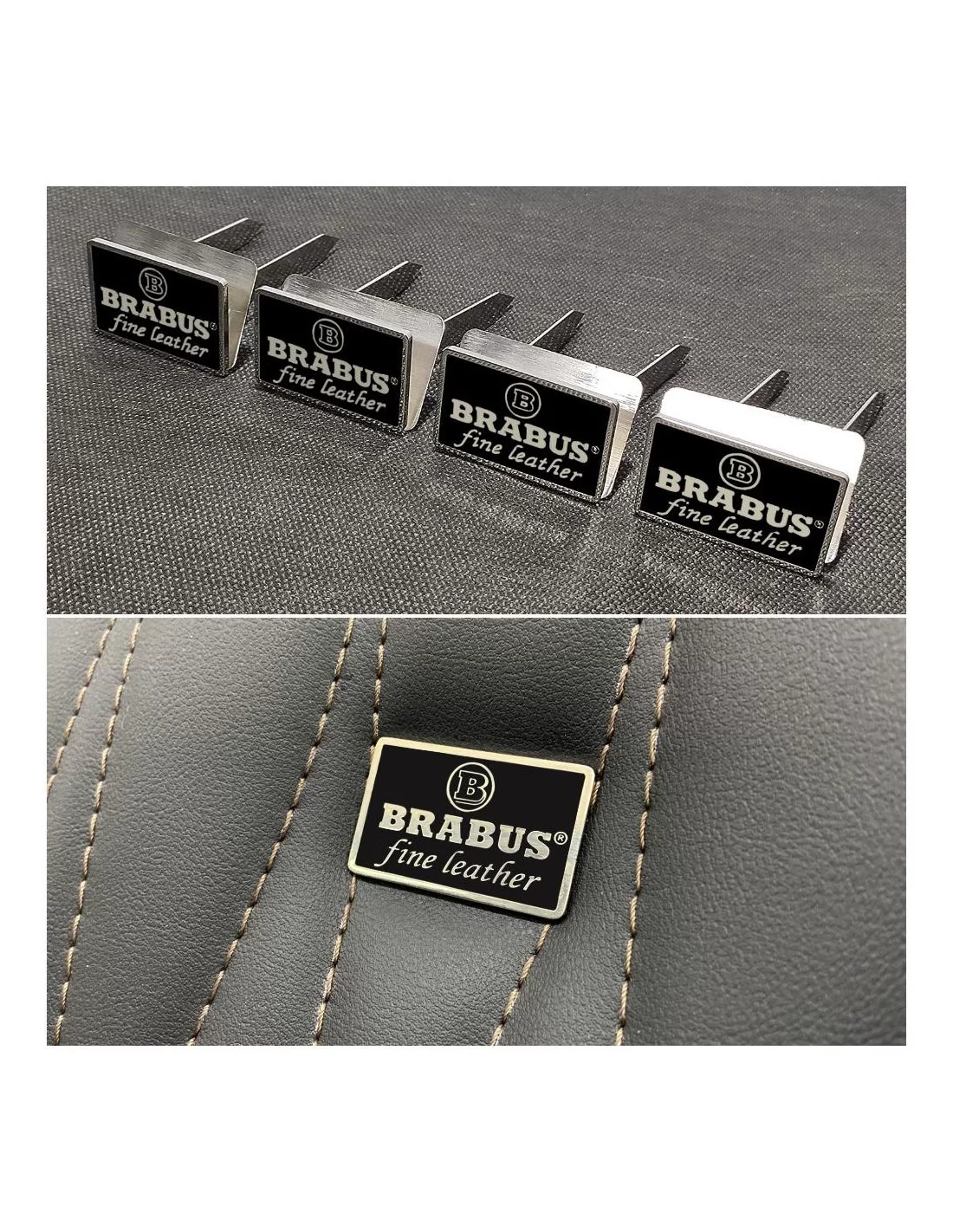 - Logos & Emblems - Metallic Brabus sätesmärken i fint läder set svart för Mercedes-Benz W463 G-Class - 1 - Förhöj din Mercedes - Logos & Emblems - Metallic Brabus sätesmärken i fint läder set svart för Mercedes-Benz W463 G-Class - 1 - Förhöj din Mercedes