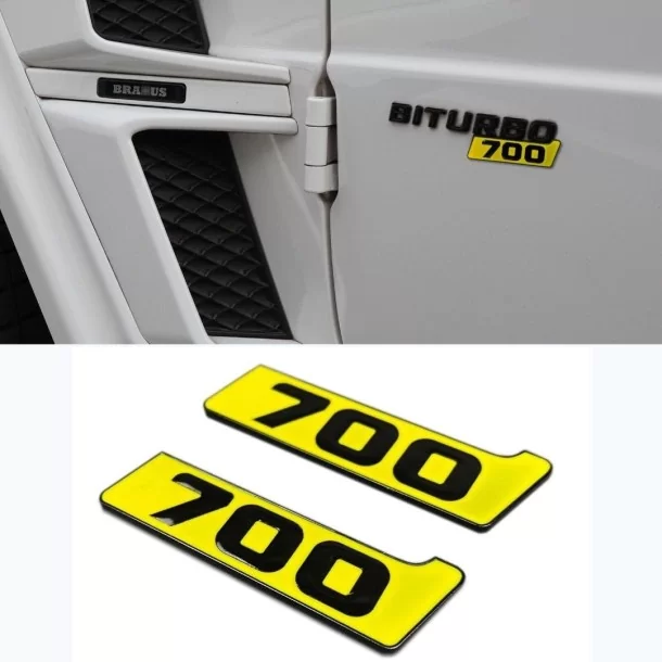  - Logos & Emblems - 用于梅赛德斯-奔驰 W463A G 系列的金属 Brabus 700 黄色挡泥板徽标徽章 - 1 - 大胆的 Metallic Brabus 700 黄色挡泥板徽标徽章为您的奔驰 W463A 增光添彩。为您的座驾增