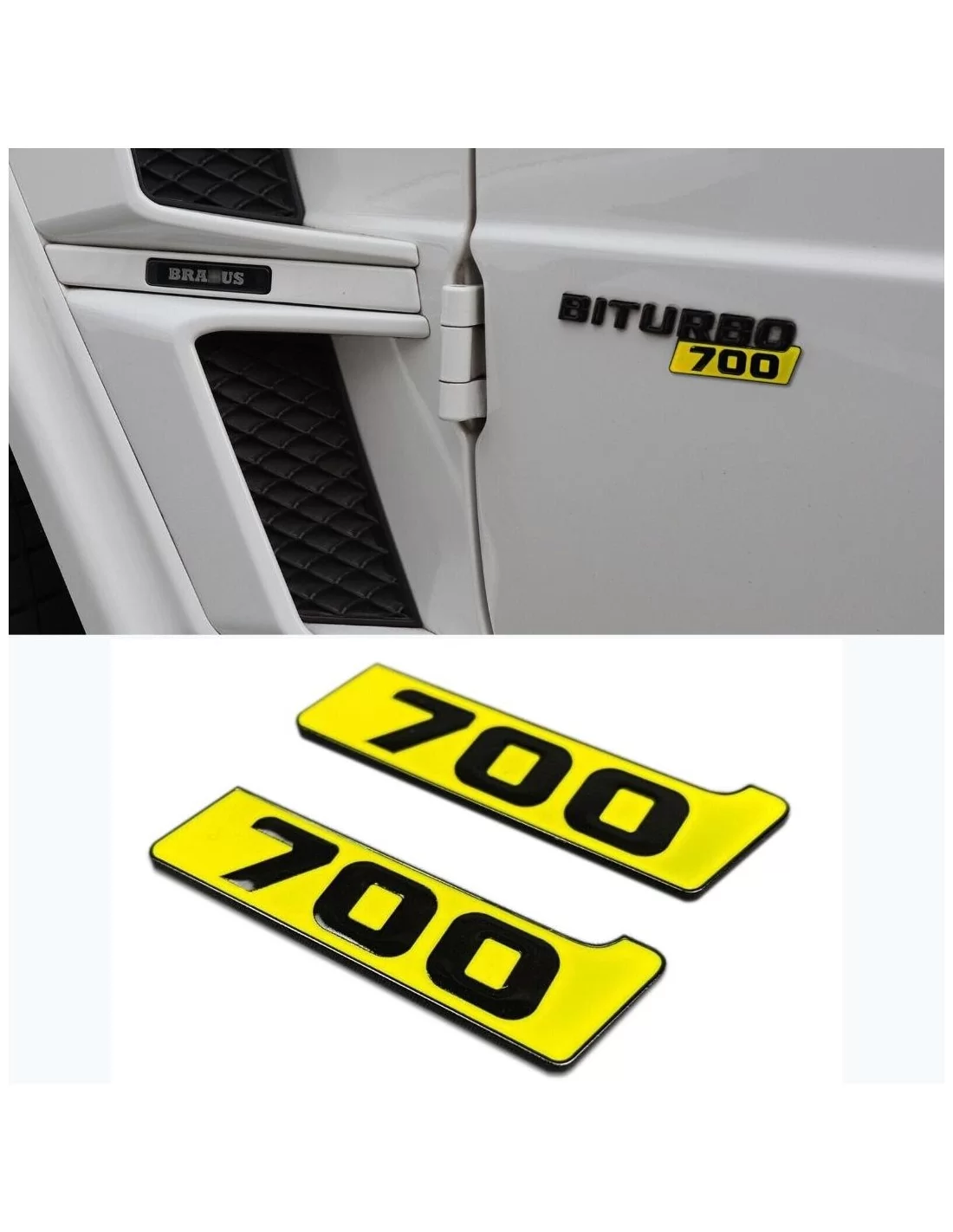  - logo & Emblems - Badges Brabus 700 jaune métallisé pour Mercedes-Benz W463A Classe G - 1 - Améliorez votre Mercedes W463A ave