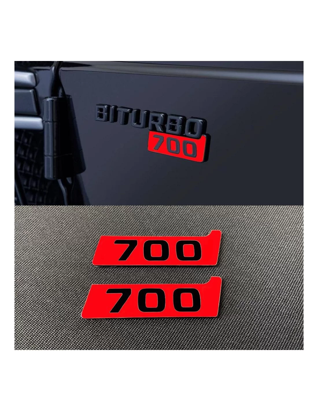  - Logos & Emblems - 用于梅赛德斯-奔驰 W463 G 级轿车的金属 Brabus Biturbo 700 红色挡泥板徽标徽章 - 1 - 使用 Metallic Brabus Biturbo 700 红色挡泥板徽章装饰您的梅赛德斯-奔