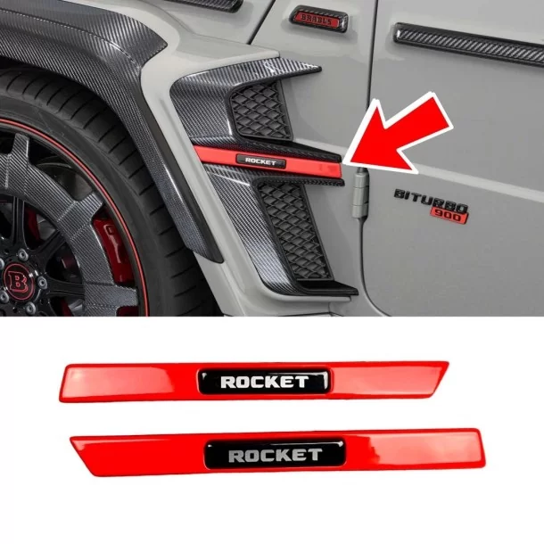  - Mercedes Benz - Inserto parafango ROSSO LED BLU Emblema Brabus Rocket Style Badge Mercedes G-Wagon W463A - 1 - Aggiornate la 