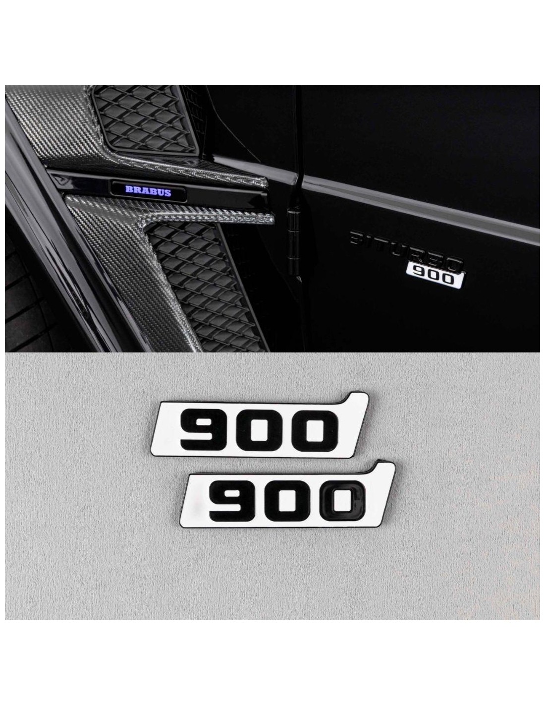 - logo & Emblems - Металеві білі значки з емблемою Brabus 900 на крилах для Mercedes-Benz W463A G-Class - 1 - Оновіть свій Merc  - logo & Emblems - Металеві білі значки з емблемою Brabus 900 на крилах для Mercedes-Benz W463A G-Class - 1 - Оновіть свій Merc
