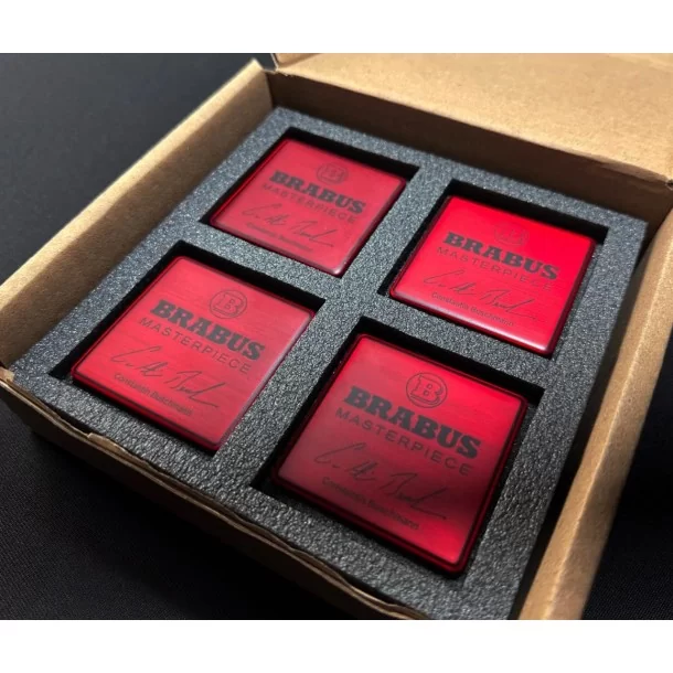  - Logos & Emblems - Metallic Brabus Red Masterpiece seats emblem badge logo set for Mercedes-Benz W463A G-Class - 1 - Upgrade y