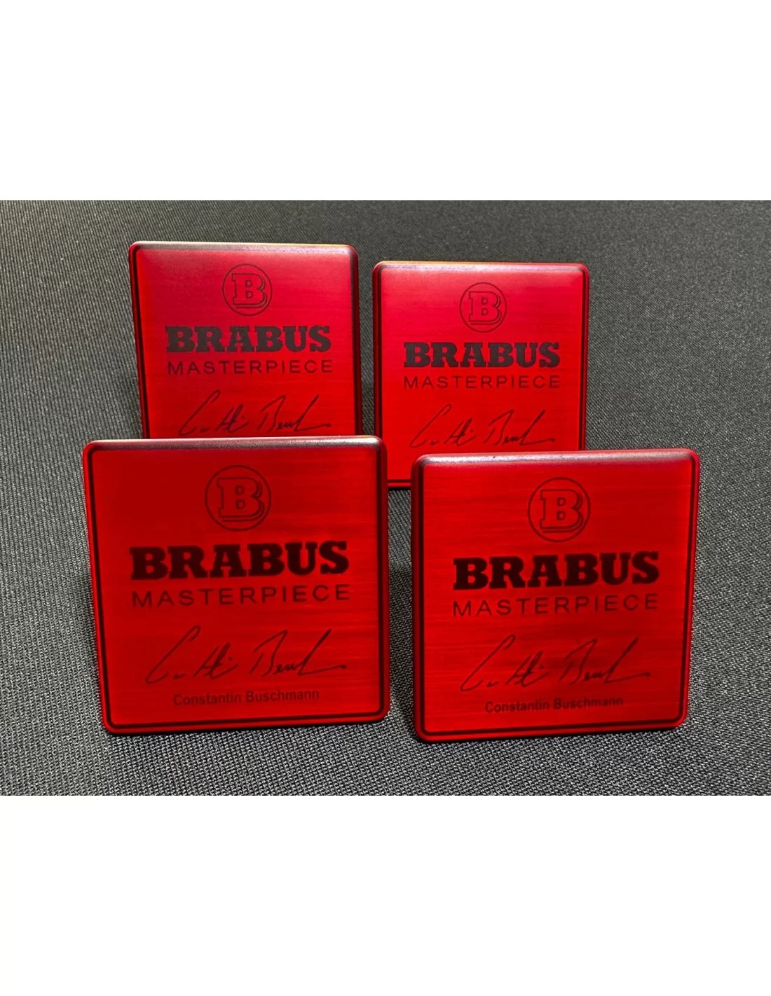  - logo & Emblems - Brabus metálico Rojo Masterpiece asientos emblema insignia logotipo conjunto para Mercedes-Benz W463A Clase 