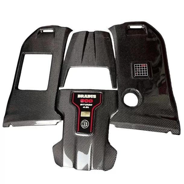  - Mercedes Benz - Set coprimotore e stemmi in fibra di carbonio GRIGIO Brabus ROCKET 900 AMG Mercedes W463A W464 G-Wagon - 1 - 