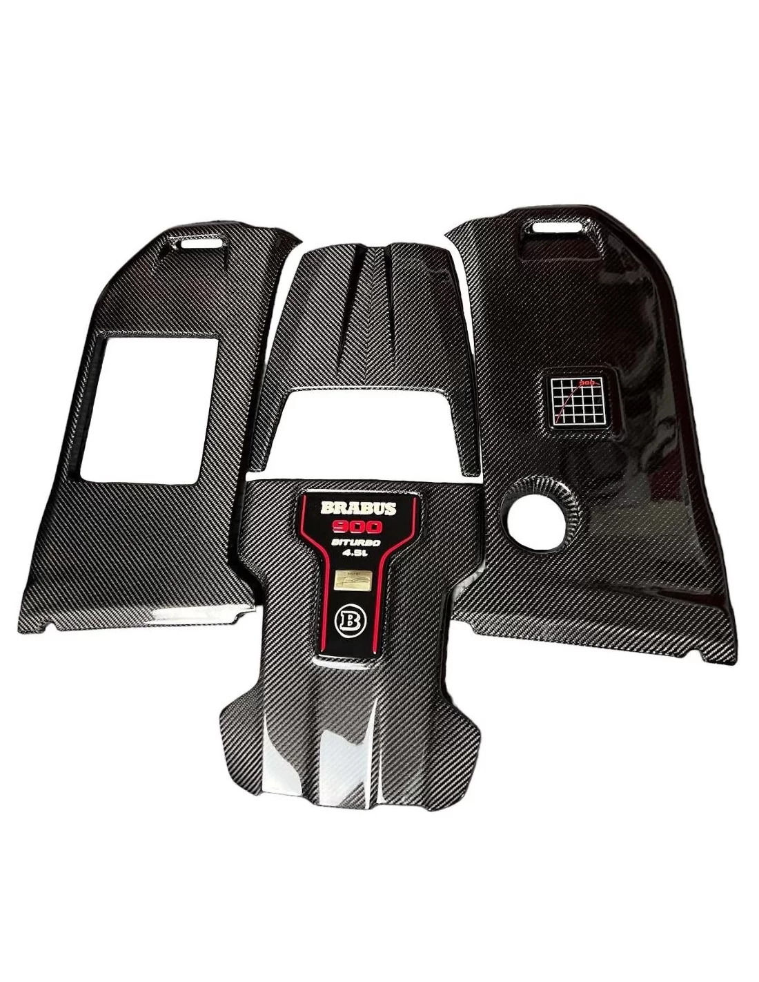  - Mercedes-Benz - Carbon fiber GRAY Brabus ROCKET 900 engine cover & badges set AMG Mercedes W463A W464 G-Wagon - 1 - Enhance y