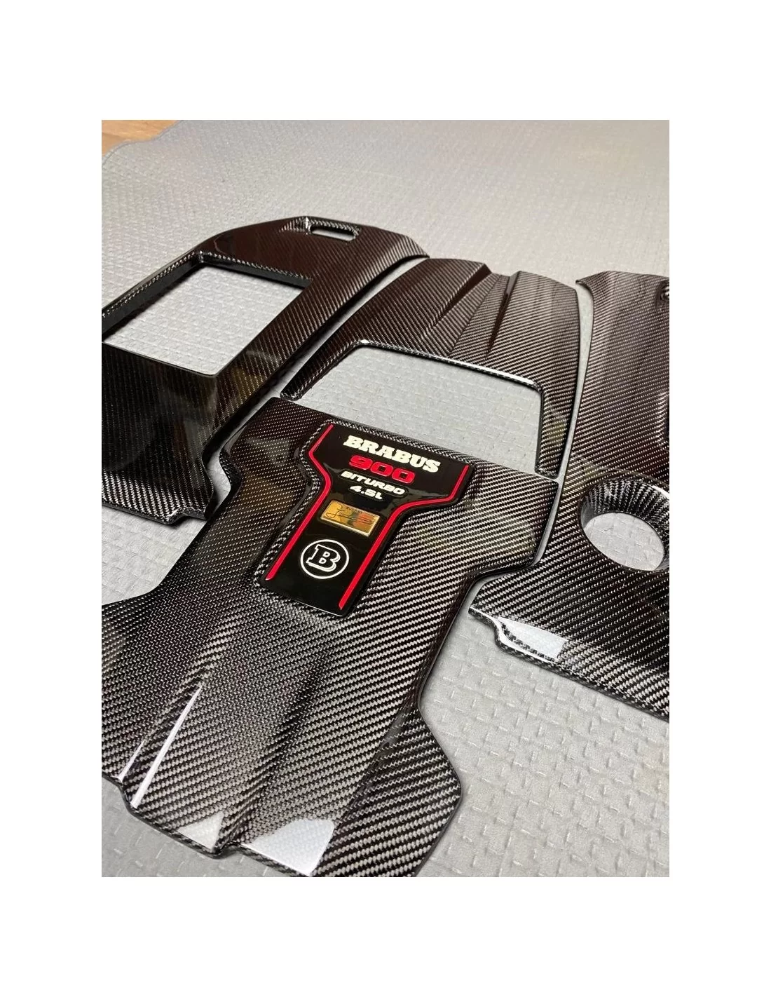  - Mercedes-Benz - Carbon fiber GRAY Brabus ROCKET 900 engine cover & badges set AMG Mercedes W463A W464 G-Wagon - 3 - Enhance y