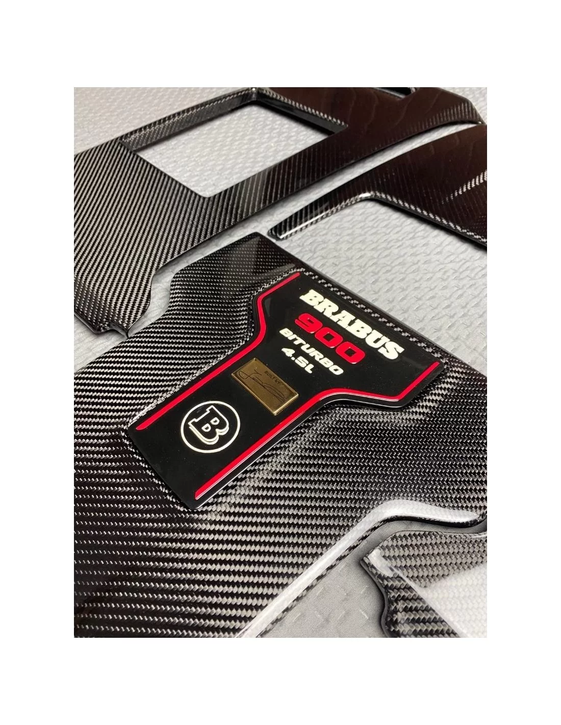  - Mercedes-Benz - Koolstofvezel GRIJS Brabus ROCKET 900 motordeksel & badges set AMG Mercedes W463A W464 G-Wagon - 4 - Verfraai