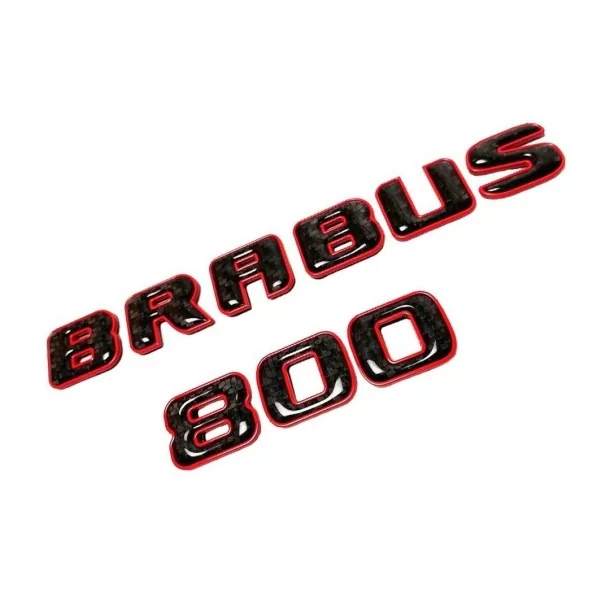  - Logos & Emblems - Logotipo do emblema Brabus 800 vermelho metálico com carbono para Mercedes-Benz W463A W464 Classe G - 1 - C