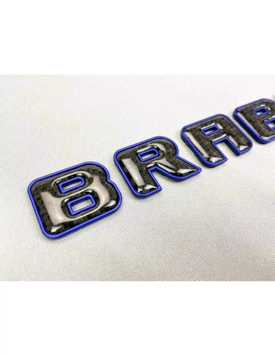  - logo & Emblems - Logo emblème Brabus Bleu métallisé avec carbone pour Mercedes-Benz W463A W464 Classe G - 5 - Achetez l'emblè