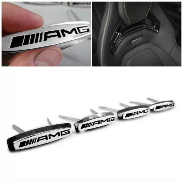  - logo & Emblems - Set logo emblema sedili AMG metallico per Mercedes-Benz Classe G W463A - 1 - Acquistate il set di logo emble