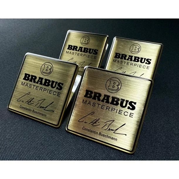  - logo & Emblems - Набір металевих значків з емблемою Brabus Masterpiece Gold для сидінь Mercedes-Benz W463A G-Class - 1 - Купи