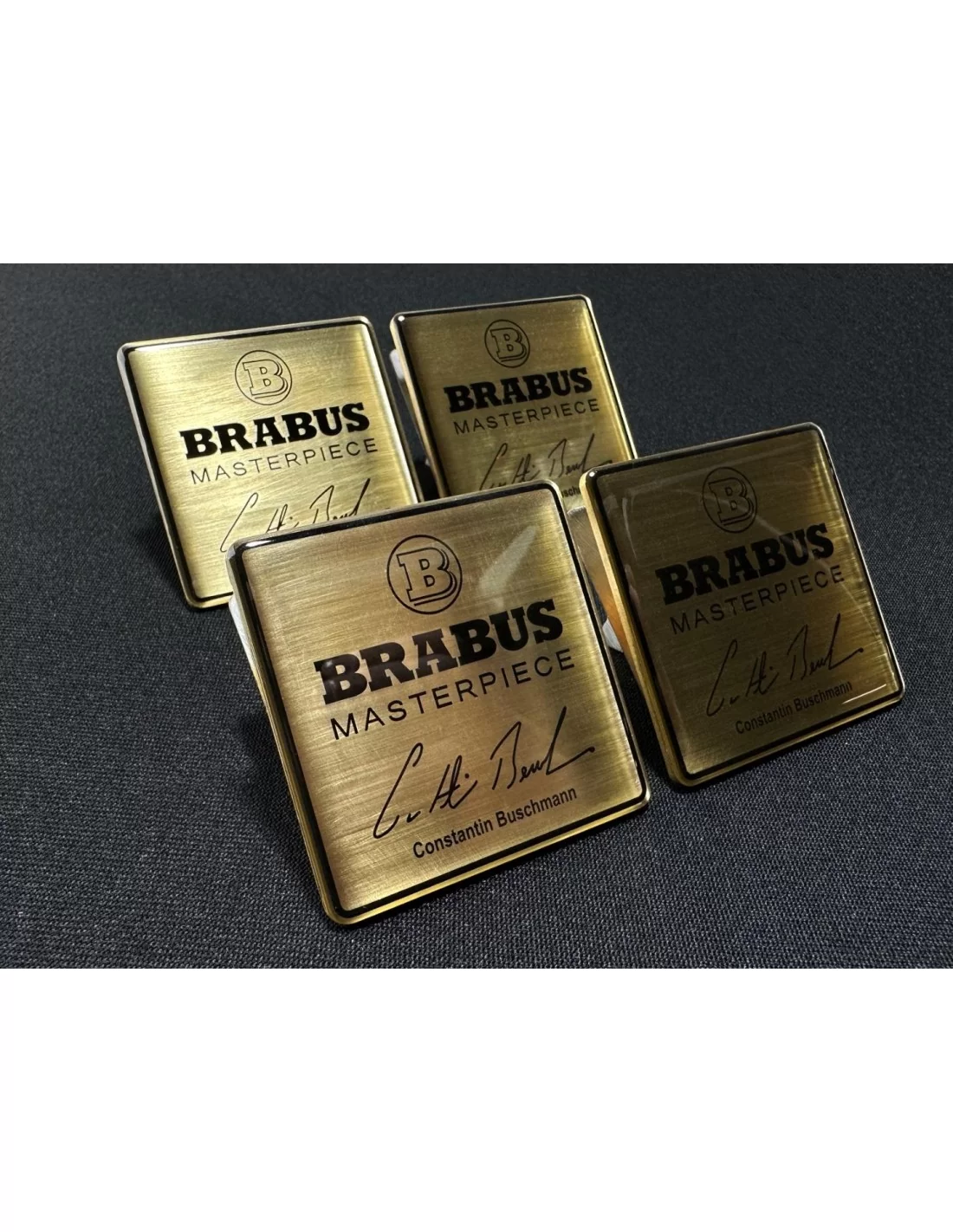 - Logos & Emblems - Metallic Brabus Masterpiece Gold seats emblem badge logo set for Mercedes-Benz W463A G-Class - 7 - Buy the 