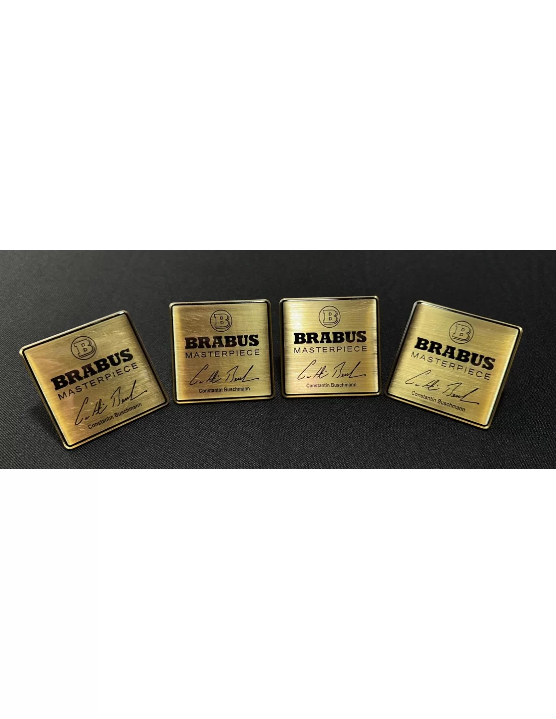 - Logos & Emblems - Metallic Brabus Masterpiece Gold seats emblem badge logo set for Mercedes-Benz W463A G-Class - 8 - Buy the 