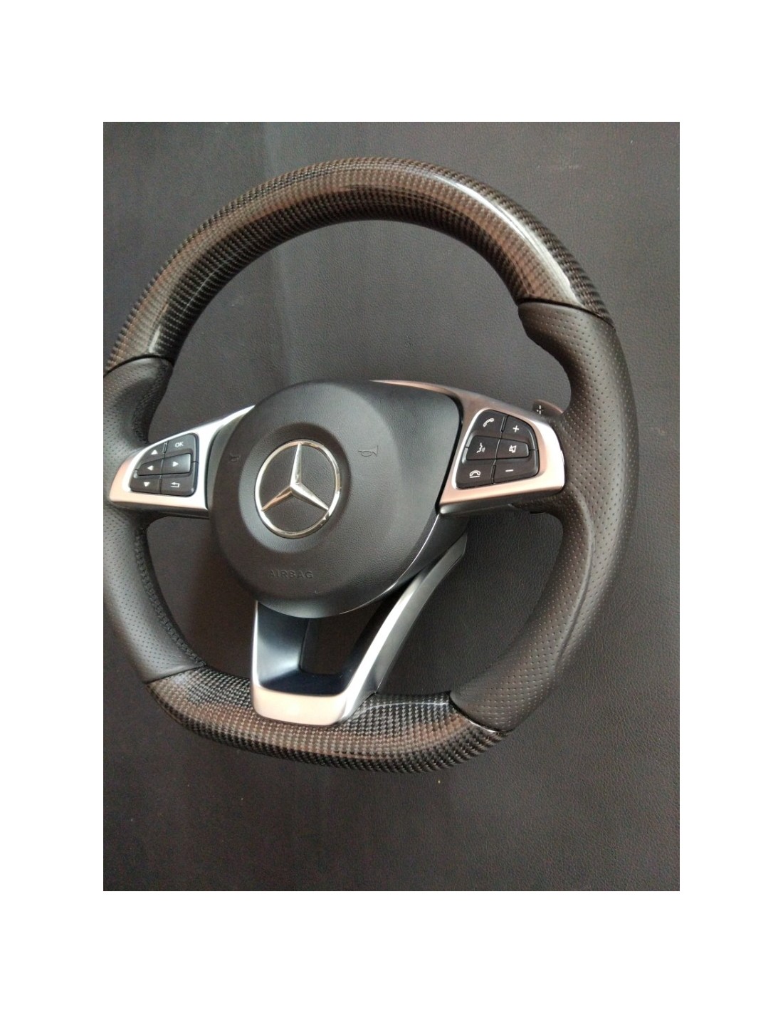 - Steering Wheels - Kierownica Mercedes-Benz CLA CLS GLE ze skóry węglowej - 1 - Kierownica Mercedes-Benz CLA CLS GLE ze skóry - Steering Wheels - Kierownica Mercedes-Benz CLA CLS GLE ze skóry węglowej - 1 - Kierownica Mercedes-Benz CLA CLS GLE ze skóry