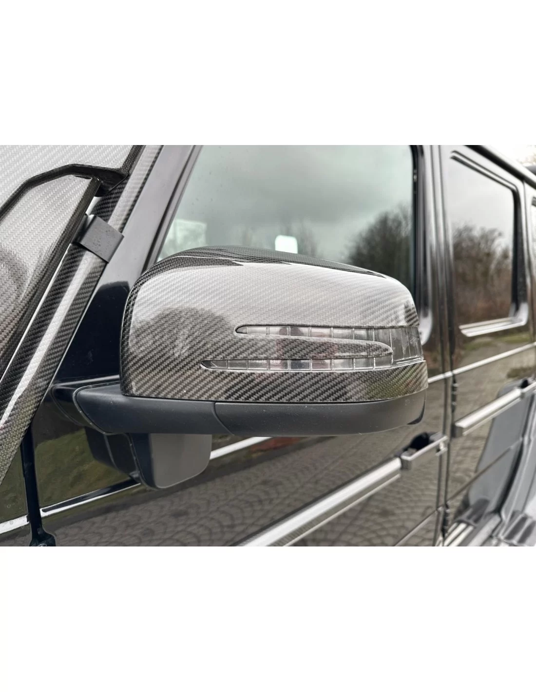  - Mercedes-Benz - Distanshållare i kolfiber för speglarna Mercedes-Benz W463 G-klass 6x6 - 2 - Köp Kolfiber Distanser för Spegl